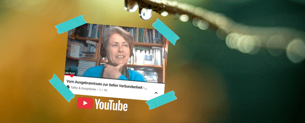 Screenshot aus einem YouTube-Interview mit der Umweltaktivistin Gabi Bott über Tiefenökologie, Naturverbindung und Engagement für die Rechte der Natur.