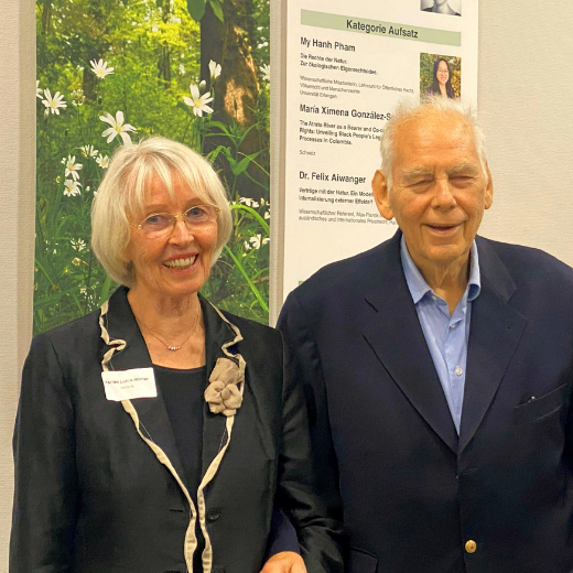 Preisverleihung der Winter Stiftung für die Rechte der Natur November 2025 mit seiner Frau Marion Lührs-Winter (Foto privat)